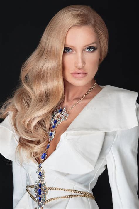 Elegant Blonde Woman Posing Stock Photo Image Of Charm Hair 91183390