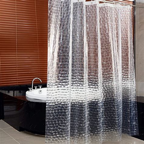 Yiqi Shower Curtain For Bathroom Clear 3d Water Cube Waterproof Washable Mildew Free With