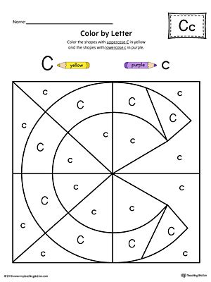 Uppercase Letter C ColorbyLetter Worksheet  MyTeachingStation.com