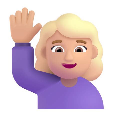 Girl Raising Hand Emoji