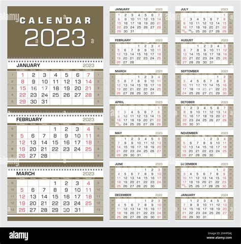 Calendario 2023 Calendario Trimestral Del Muro Con Números De Semana