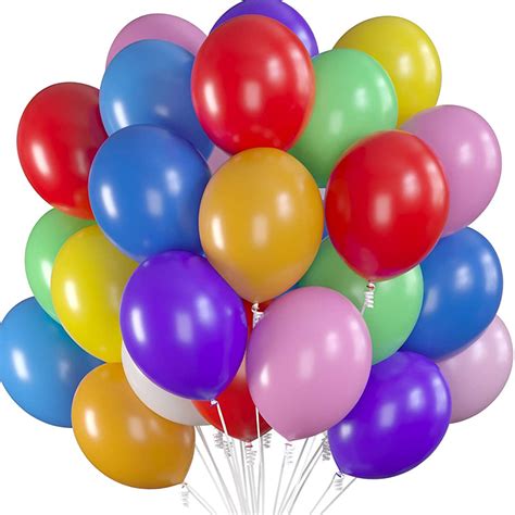 Mioparty Party Balloons 12 Inch Assorted Color Balloons With White
