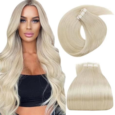 Laavoo Blonde Remy Tape In Hair Extensions Human Hair 28
