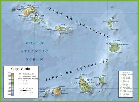 Cape Verde Physical Map