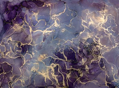 Gemstone Amethyst Ink Paint Abstract Luxury Alcohol Ink Modern