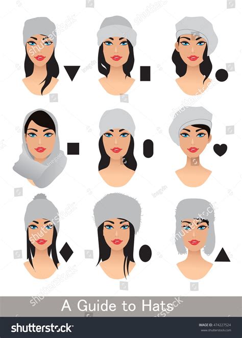 Vetor Stock De Hats Different Head Shapes Variation Choose Livre De Direitos 474227524 Diamond
