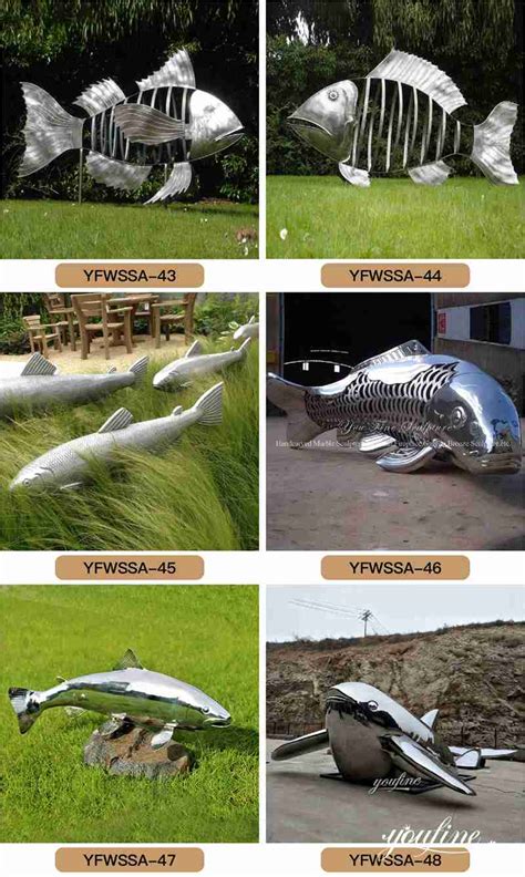 Large Stainless Steel Fish Sculpture Lawn Decor Supplier Css 142
