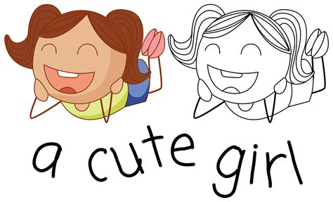 Doodle Cute Girl Character 519867 Vector Art At Vecteezy