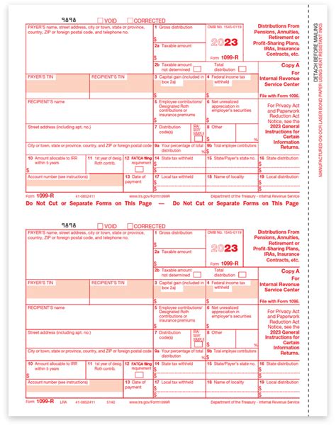 1099r Tax Forms 2023 Copy A For Federal Irs