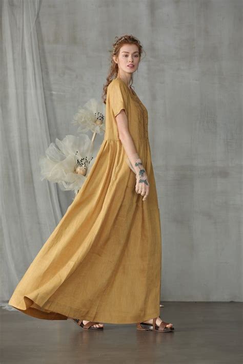 Linen Dress Maxi Dress Wedding Dress Circle Dress With Etsy In 2020