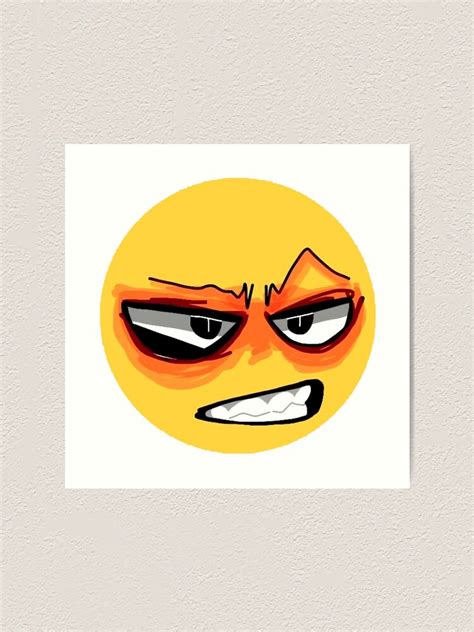 Angry Cursed Emoji Tiktok Meme Face Art Print For Sale By Cursedemoji