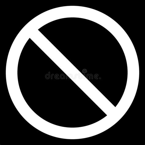 No Sign Red Thin Simple Isolated Vector Stock Vector