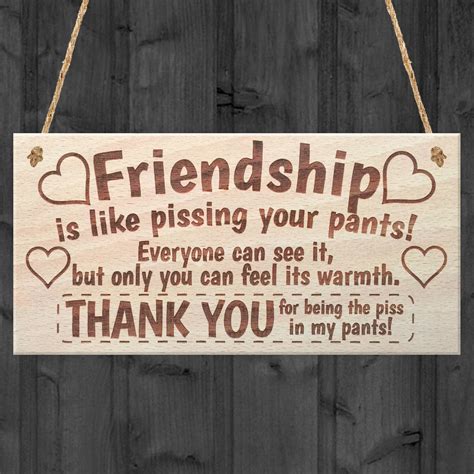 Friendship Sign Best Friend Plaque T Shabby Chic Heart And Thank You