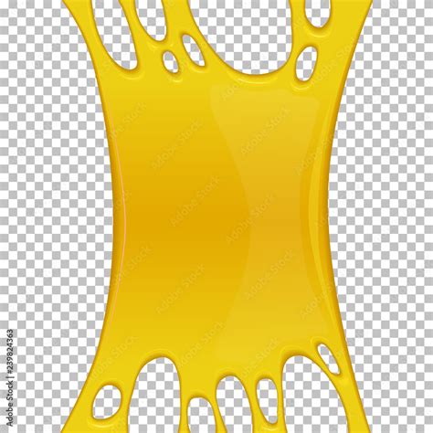 Yellow Sticky Slime Banner With Copy Space Frame Of Golden Honey