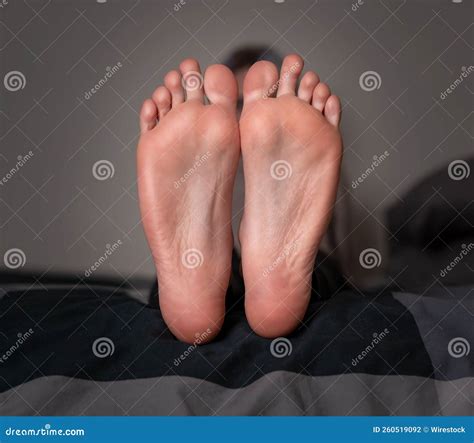 Closeup Of The Soles Of Female Feet Stock Photo Image Of White