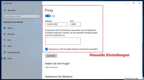 Select use a proxy server for your lan. Windows 10 Proxy einstellen | IT-Learner