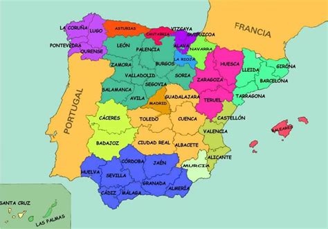 Espanha Estados Mapa Mapa De Espanha Estados Sul Da Europa Europa