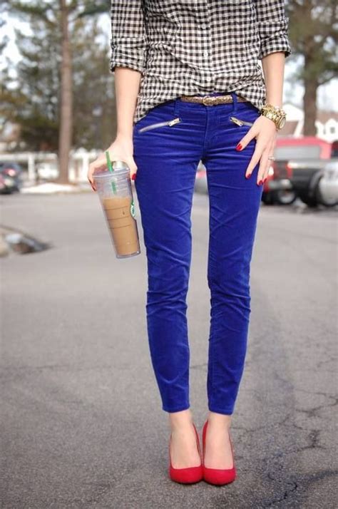 J Crew Gingham And Gap Cobalt Fashion Style Bright Blue Pants