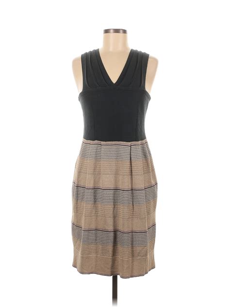 Knitted And Knotted Color Block Stripes Multi Color Gray Casual Dress