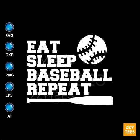 Eat Sleep Baseball Repeat Svg Baseball Svg Baseball Png Etsy