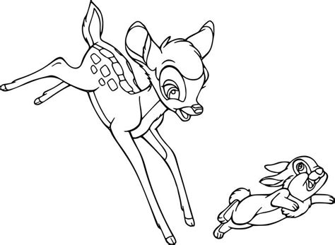 See more ideas about disney coloring pages, coloring pictures, disney colors. Bambi Thumper Running Coloring Pages di 2020