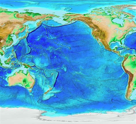 Pacific Ocean Topography Photograph by Noaa/science Photo Library