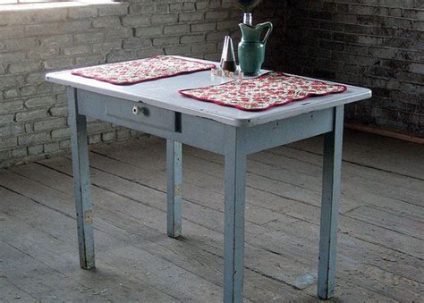 If it's a dining or kitchen table, you'll also need more space to. Vintage enamel top kitchen table for your retro 40s ...