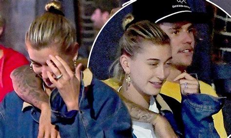 Hailey Baldwin Flashes Diamond Ring During Dinner With Justin Bieber