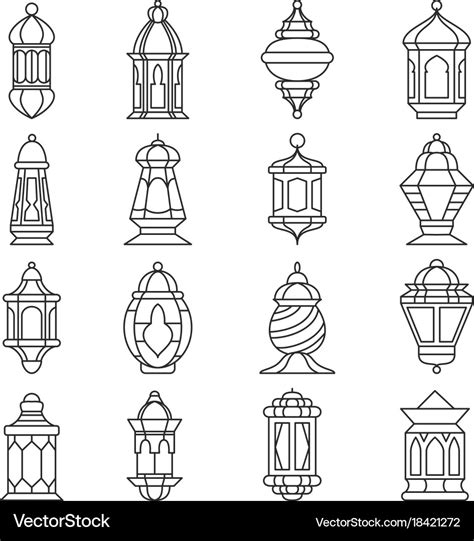Ramadan Lantern Set Royalty Free Vector Image Vectorstock