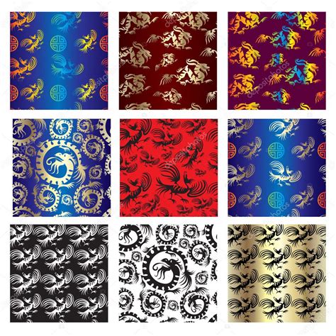 Set Of Seamless Chinese Pattern ⬇ Vector Image By © Kynata Vector