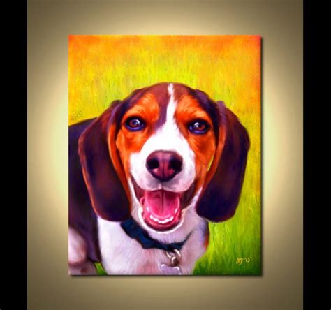 Beagle Portrait Custom Beagle Portrait Beagle Painting From Your