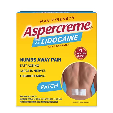 Aspercreme Lidocaine Max Strength Patch 5 Ct Odor Free