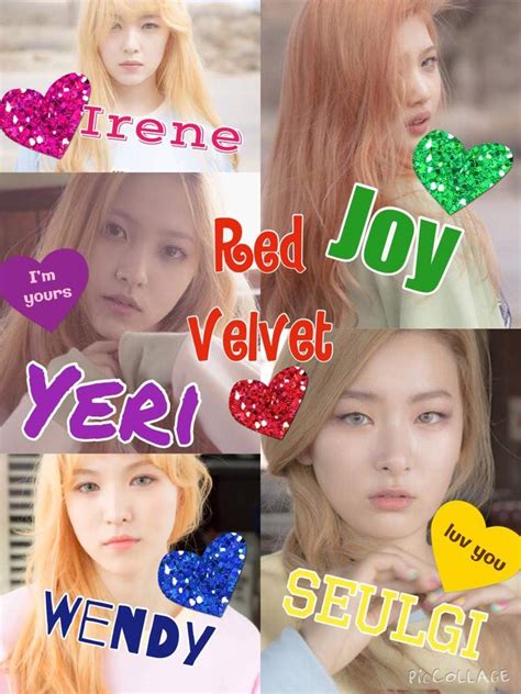 The members are irene, seulgi, wendy, joy, yeri. Who Is Your Favourite Red Velvet Member? | K-Pop Amino