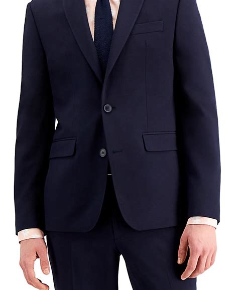 Inc International Concepts Mens Slim Fit Navy Solid Suit Jacket