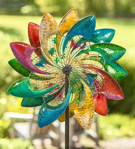 Colorful Mesh Wind Spinner Garden Wind Spinners Wind Spinners Metal