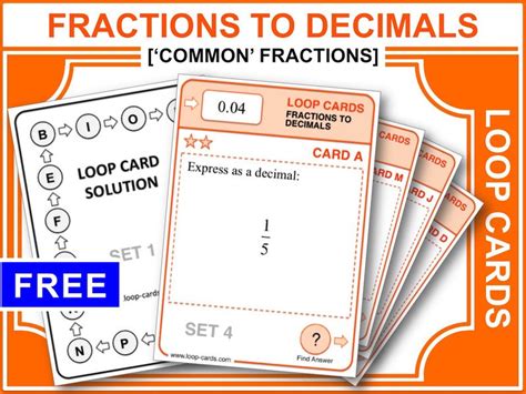 Fractions To Decimals 1 Loop Cards Teaching Resources