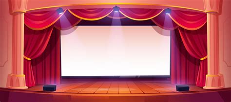 Movie Theater Stage Cinema Empty Theatre Scene 16265748 Vector Art At