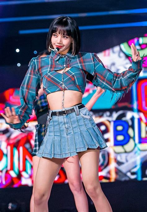 Blue Plaid Two Piece Cropped Top Lisa Blackpink K Fashion At