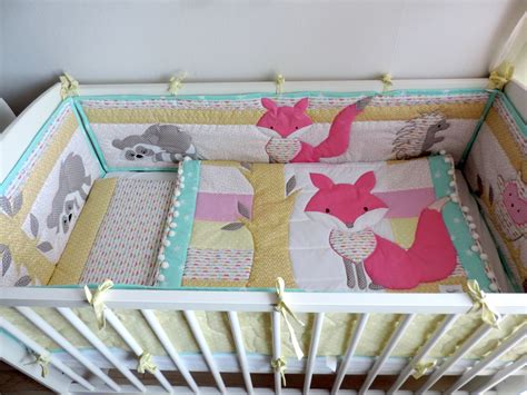 Woodland Girl Nursery Bedding Set Fox Baby Girl Quilt Fox Etsy Girl