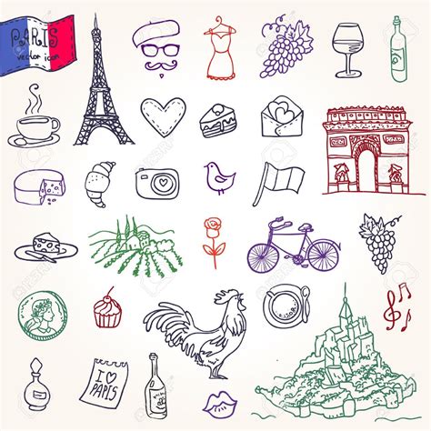 Symbols Of France As Funky Doodles Stock Vector 24928729 Doodle