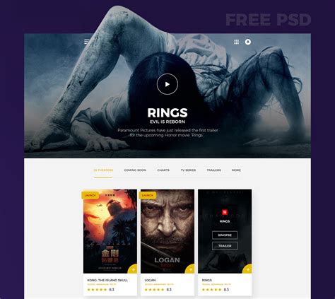 Movies Website Template Free Psd Download Psd