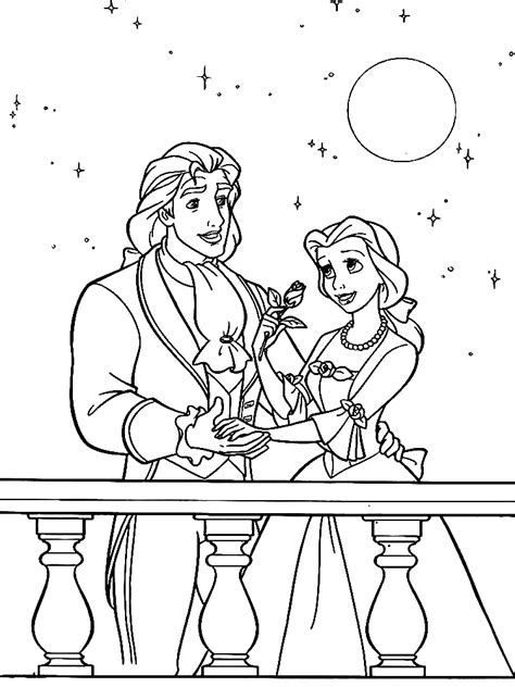 La Bella y la Bestia dibujos para colorear e imágenes.
