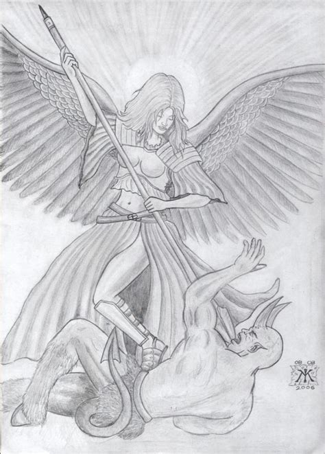 Angel And Demon Fighting Drawings