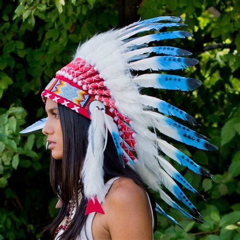 Blue Tips Chief Headdress 65cm Indian Headdress Novum Crafts