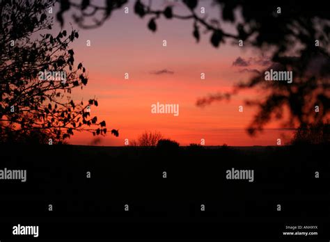 Sunset In England Stock Photo Alamy