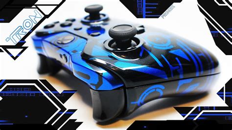 Blue Tron Custom Xbox One Controller Hand Airbrushed By