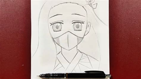 Easy Anime Drawing How To Draw Nezuko Wearing A Face Mask Easy Step