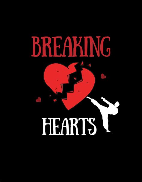 Breaking Hearts Vday SVG or PNG Karate Lover's Valentine's Day Digital