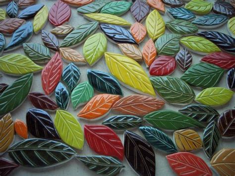 Save For Deb 117 Piece Leaf Set Ceramic Mosaic Tiles Etsy Ceramic