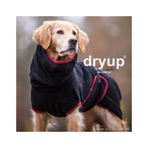 Dryup Trocken Cape Bademantel Für Hunde In Black Schwarz Xs 48cm Pi